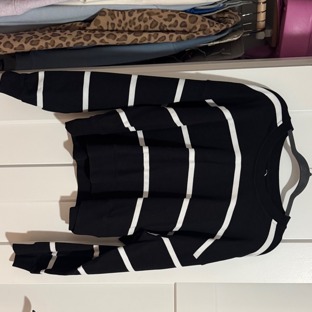 lululemon athletica Black and White Striped Sweater